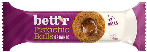 Bett r Fruktnøtter med fyll av pistasj/kakao Øko - 45 g Bett r Fruktnøtter med fyll av pistasj/kakao Øko - 45 g