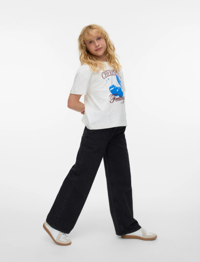 Vero Moda Girl Vmtessa Hr Wide Jeans Ra118 Ga Girl Black 164