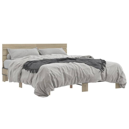 Sengeramme sonoma eik 150x200 cm konstruert tre og metall 8721102614392 Sengeramme sonoma eik 150x200 cm konstruert tre og metall 8721102614392