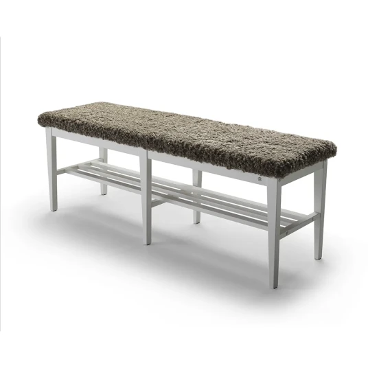 Oscarssons Möbel Nadja Bench 130/cm Hvit Lakkert bjørk/safeskinn Sahara Oscarssons Möbel Nadja Bench 130/cm Hvit Lakkert bjørk/safeskinn Sahara
