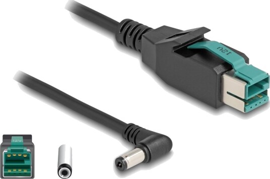 Delock Strømforsynt Usb Kabel Usb Pluspower 12 V Hann Til 5,5 X 2,1 Mm Dc Jakk Hann Vinklet 12 V 1 M Svart