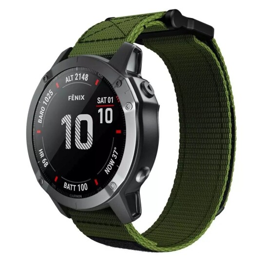 INCOVER Universal Garmin 22mm Nylonstropp m. Borrelås - Grønn INCOVER Universal Garmin 22mm Nylonstropp m. Borrelås - Grønn