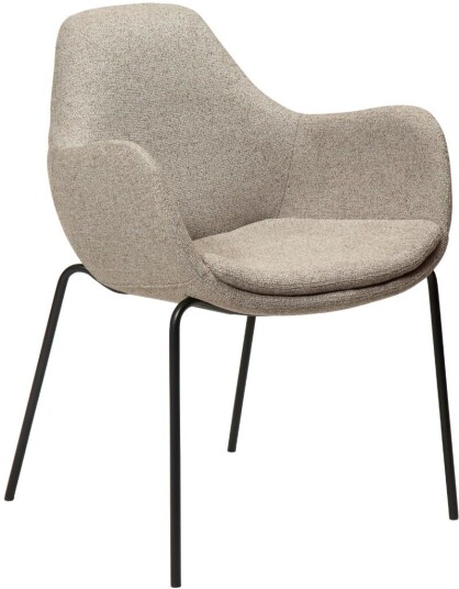 Zimmer Dan Form spisestuestoler med armlene bouclé lysebrun.