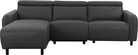 Reclinersofa med hjørne Loft24 Hjørnesofa Loft24 Skaane med elektrisk recliner Grå Venstrevendt Kunstskinn