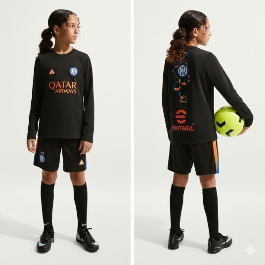 Inter X Acg Treningsskjorte Dri fit Academy Pro Pre Match Warm 4.   Svart/neon Oransje Barn   Nike størrelse XS: 122 128 cm
