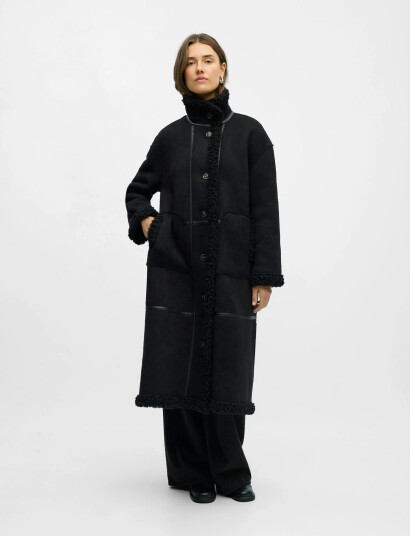 Object Objoaklyn L/S Lo Coat 141 Black 40 Object Objoaklyn L/S Lo Coat 141 Black 40