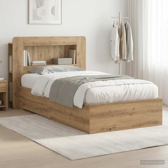  Sengeramme med oppbevaring Artisan eik 80 x 200 cm