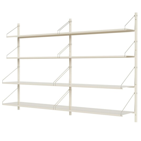 Frama Library Hylle Dobbel 160x1084 Cm Varmhvit Hyllesystemer modulære Pulverlakkert Stål Warm White 8416