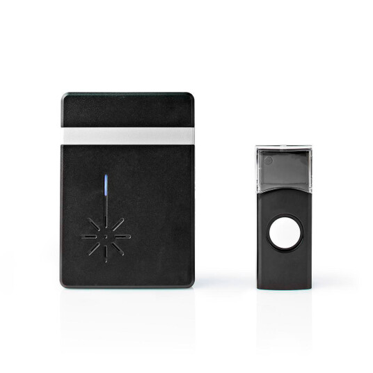 Nedis Trådløst Ringeklokkesett 80 dB Batteridrevet IP44 Sort Nedis Trådløst Ringeklokkesett 80 dB Batteridrevet IP44 Sort