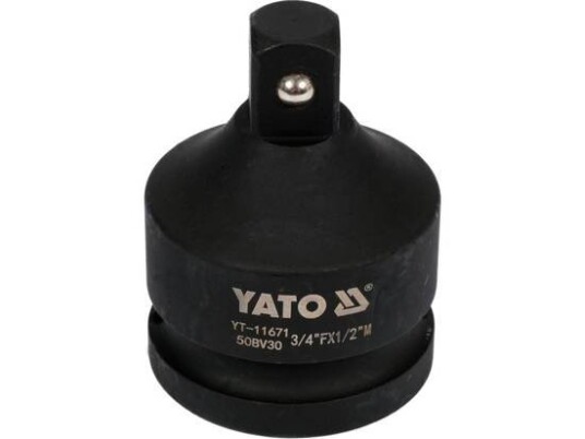 Yato Yt-11671, Enkel Enhet, Støpseladapter, Krom-Molybden-Stål, 1/2", 19 Mm, 1 Stykker
