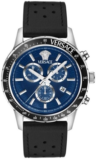 Versace Herreklokke VEZCA0124 Sport Blå/Lær Ø44 mm Versace Herreklokke VEZCA0124 Sport Blå/Lær Ø44 mm