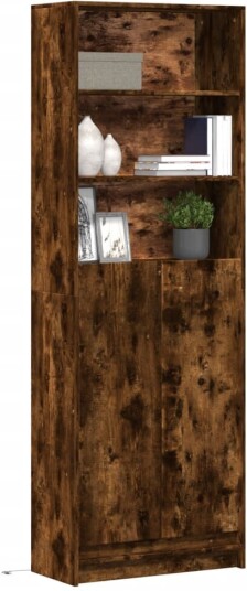 Garderobe med LED røkt eik 69x32,5x200 cm konstruert tre