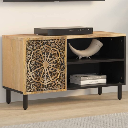 vidaXL TV-benk 80x31x46 cm heltre mango 8721012107854