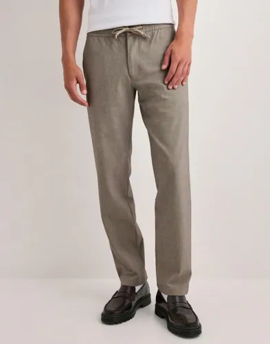 Selected Men SLH196 Straight Robert String Pant Slacks Grå