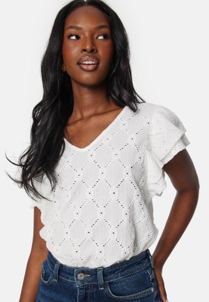 VILA Vidella V-Neck S/L top Bright White XS VILA Vidella V-Neck S/L top Bright White XS