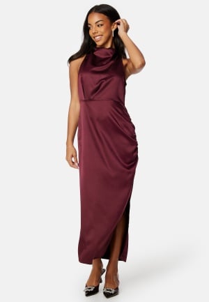 VILA Ellie S/L Midi Wrinkle Dress Burgundy 42 VILA Ellie S/L Midi Wrinkle Dress Burgundy 42
