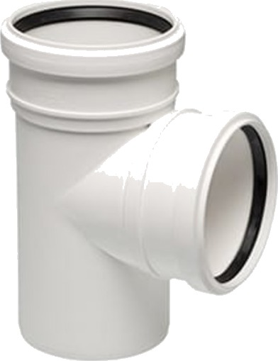 Uponor Decibel Grenrør 50/50 Mm 88,5° Med 2 Muffer Uponor Decibel Grenrør 50/50 Mm 88,5° Med 2 Muffer