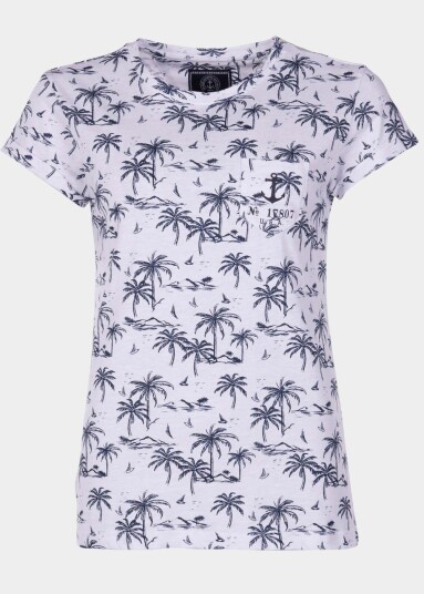 Seaside Miami Tee W White Palm 38 Strandklær