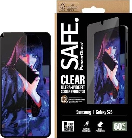 SAFE by PanzerGlass Screen Protector Samsung Galaxy S26 | Ultra-Wide Fit w. EasyAligner