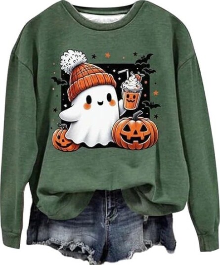 Halloween Hettegenser til Dame Grønn M