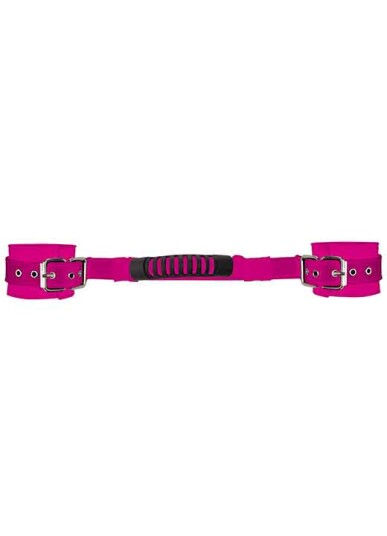 Shots Toys - Ouch! Ouch!: Leather Handcuffs with Adjustable Straps, rosa