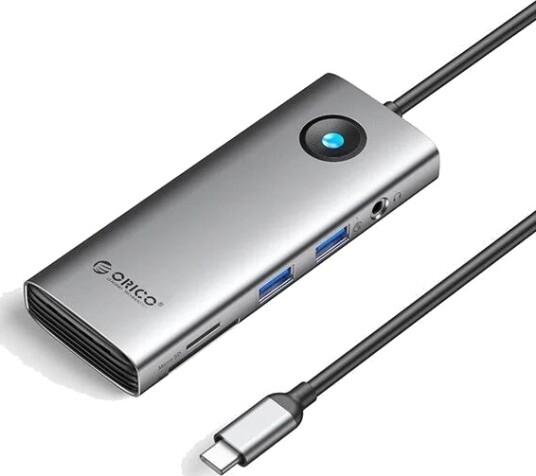 ORICO PW11 8-i-1 USB-C 2x USB-A 3.0 HDMI 4K Gigabit Ethernet PD 100 W SD/microSD 3,5 mm lyd grå PW11-8PM-GY-EP ORICO PW11 8-i-1 USB-C 2x USB-A 3.0 HDMI 4K Gigabit Ethernet PD 100 W SD/microSD 3,5 mm lyd grå PW11-8PM-GY-EP