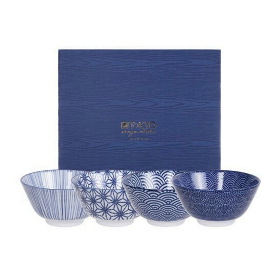 Tokyo Design Studio Nippon Blue Skåler 4 Deler 30 cl