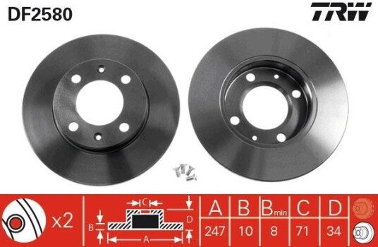 Bremseskive TRW DF2580
