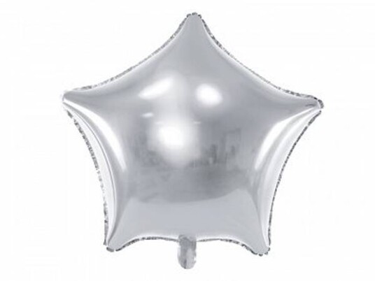 Folieballong stjerne sølv 48cm