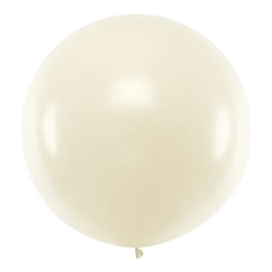 Perlehvit Metallisk Rund JUMBO Ballong 1 meter