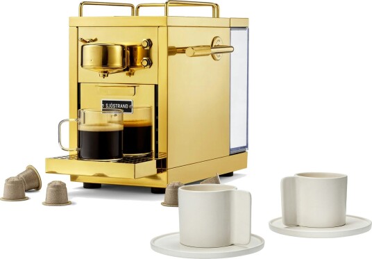 Original 2.0 Kapselmaskin & Lungo Kaffekopp 2-pk, Messing