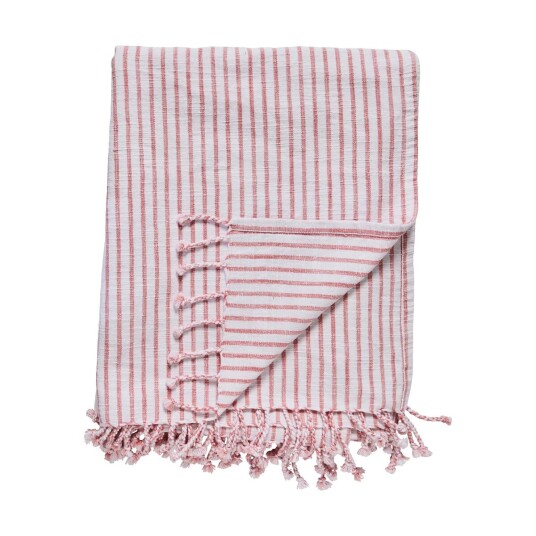 Lene Bjerre Olivia pledd 130x170 cm Off White-Dark Coral Lene Bjerre Olivia pledd 130x170 cm Off White-Dark Coral