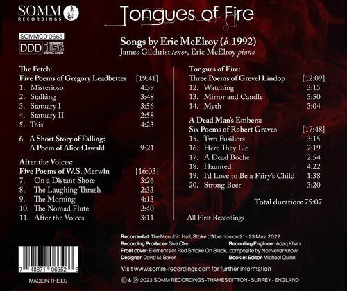 MediaTronixs Eric McElroy : Tongues of Fire: Songs By Eric McElroy CD (2023) Pre-Owned