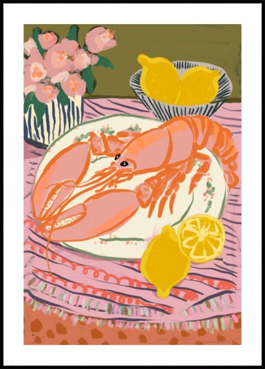 Vibrant Lobster Still Life Plakat / 70x100