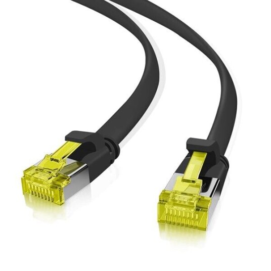 Helos Patch-Kabel Rj-45 M Zu Rj-45 M 15 M U/Ftp Cat 6A Flach Schwarz