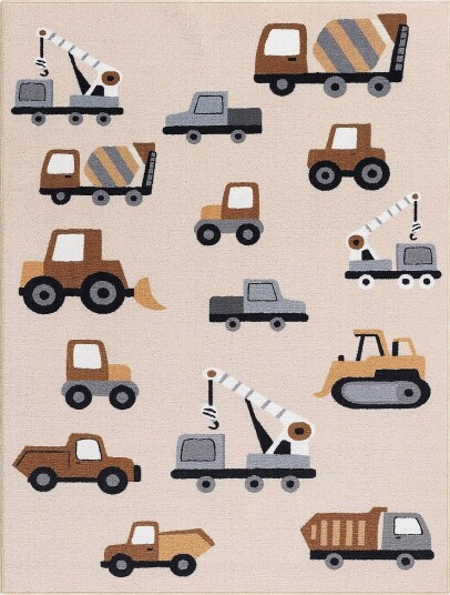 KM Home Play Wheels Beige 120X160CM