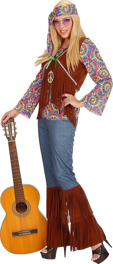 Komplett Hippiekostyme til Dame Strl M Komplett Hippiekostyme til Dame Strl M