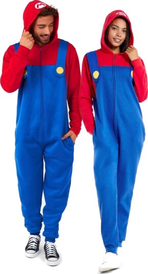 Oppo Super Mario Onesie/Kigurumi Unisex Kostyme XLarge Oppo Super Mario Onesie/Kigurumi Unisex Kostyme XLarge