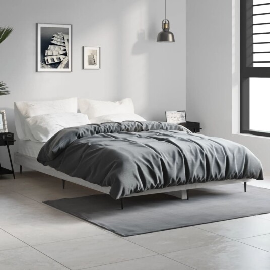 vidaXL Sengeramme grå sonoma 120x190 cm konstruert tre