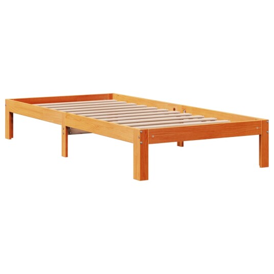 Sengeramme uten madrass voksbrun 75x190 cm heltre furu 3306798
