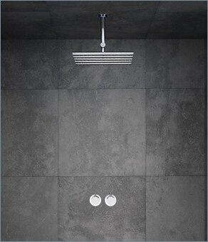 Vola 5251A Dusjtermostat m/takdusj, rosett, Børstet