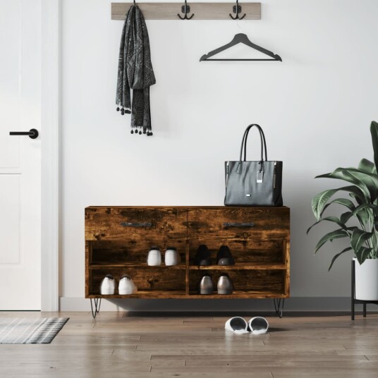 vidaXL Skobenk r?kt eik 102x35x55 cm konstruert tre