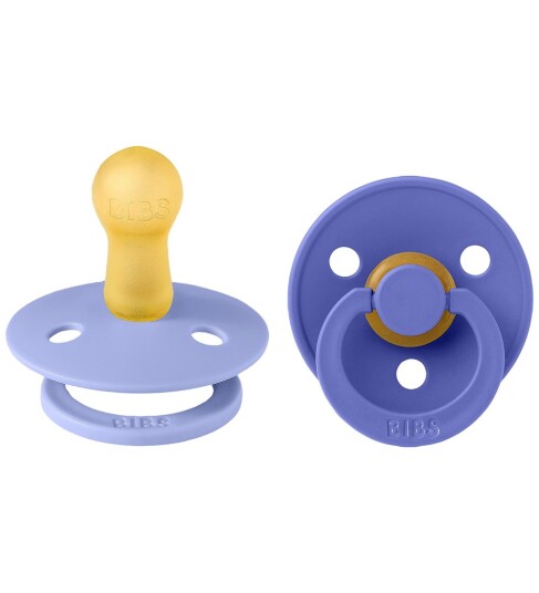 BIBS Colour Smokker Str. 2 Rund 2 pack Hush/Grape BIBS 6 18 md Smokk Blå Lilla 62 86