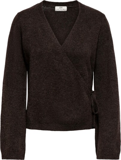 JDY Jdysuper Becky L/S Wrap Cardi Knt Noos   CHOCOLATE TORTE   XS