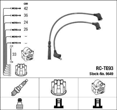 Tennplugg kabelsett NGK 9649 Tennplugg kabelsett NGK 9649
