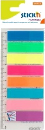 Stick’N Indeksfaner Selvklebende Mix 8 Farger Neon Med Linjer 155305