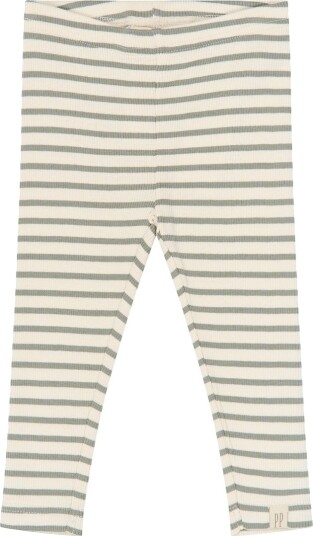 Petit Piao Leggings PPSky Shadow Striped Petit Piao 7 år (122) Leggings Armygrønn Beige Grønn