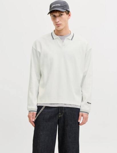 Jack & Jones Jorniagara Sweat Split Neck White XL