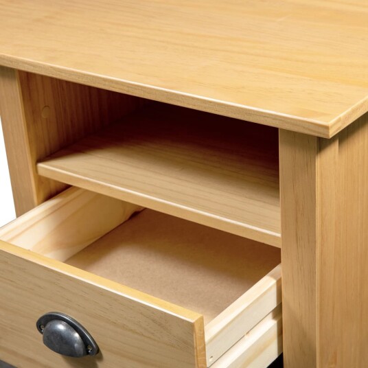 vidaXL Skrivebord Hill med 3 skuffer 120x50x74 cm heltre furu