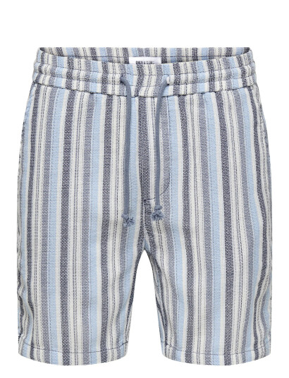 ONLY & SONS Onstrev Life Reg Struc Stripe Shorts - Blue - XS